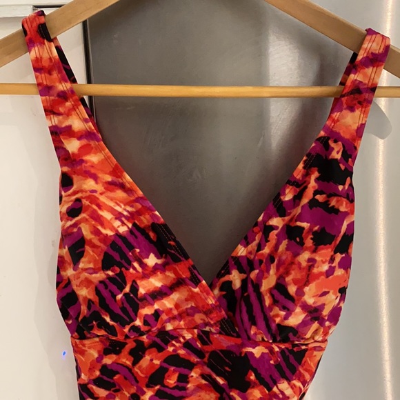 Water Colour Bright Wild Animal Print One-Piece Swim Suit Cross Back Summer S - Picture 2 of 9